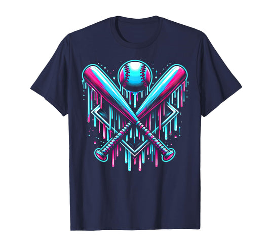 Baseball Drip Boys Home Plate Ice Cream Players & Fans T-Shirt