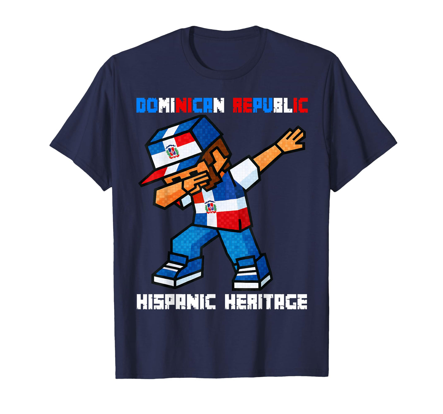 Dominican Republic Dab Boy Game Pixel Hispanic Heritage Kids T-Shirt