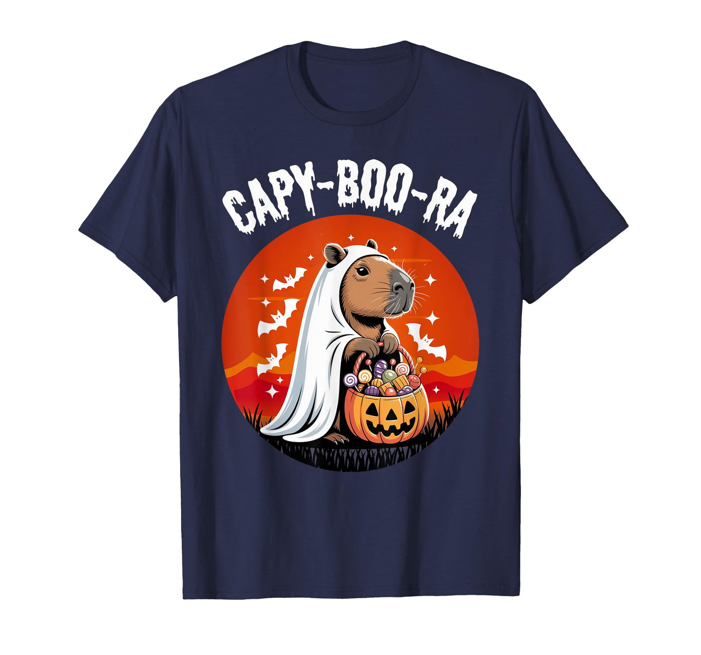 Capy-Boo-ra Ghost Capybara Halloween Costume Candy Gifts T-Shirt