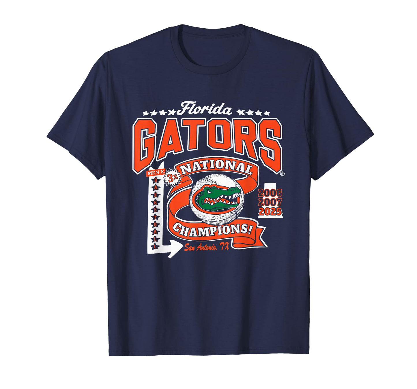 Florida Gators National Champs 2025 Men's Basketball Stars T-Shirt