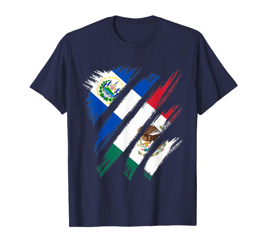 El Salvador Flag Mexico Grown Patriot Country Stripes T-Shirt