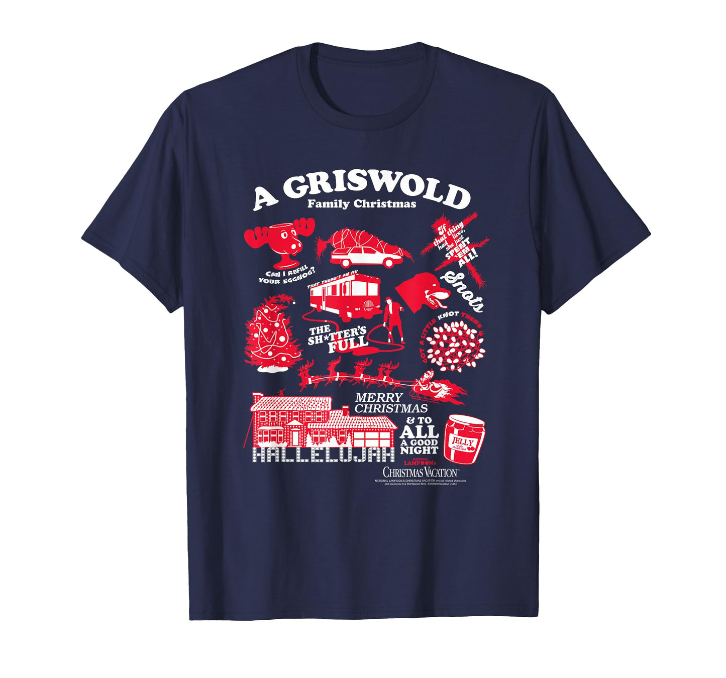 Christmas Vacation Quotes and Icons Collage Holiday Movie T-Shirt
