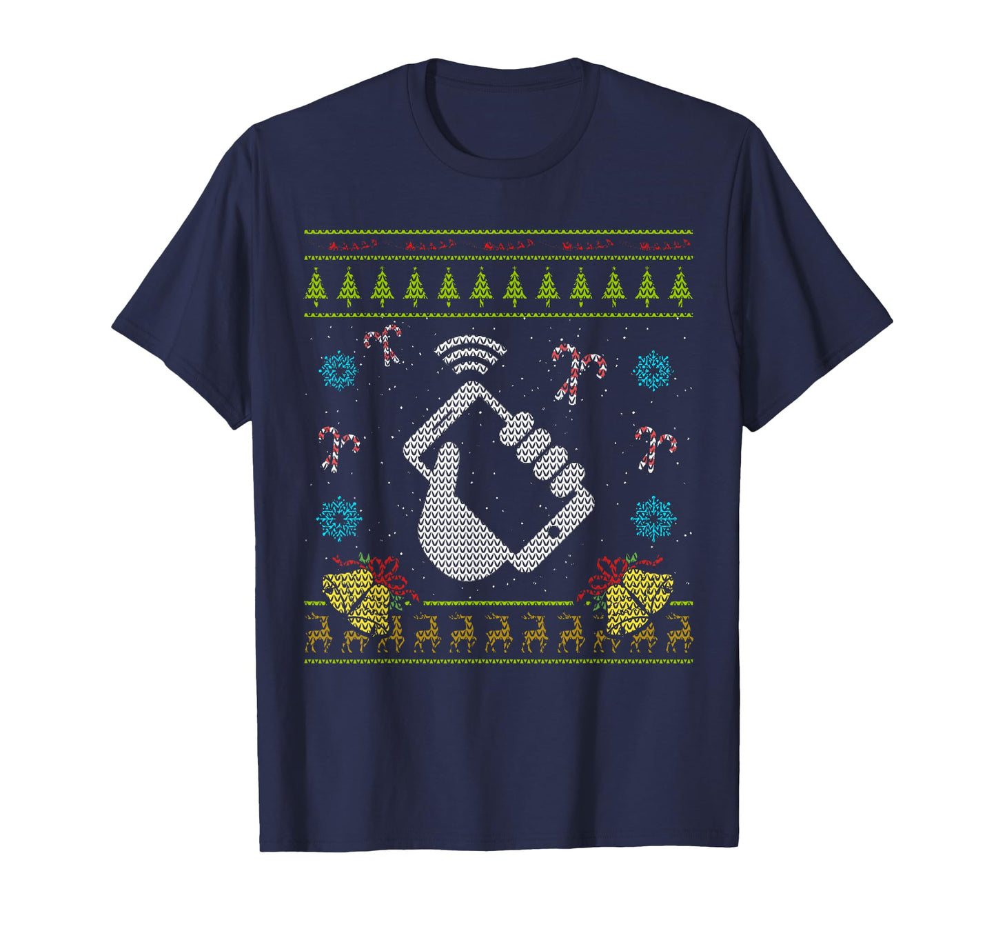 Phone Christmas Ugly Funny Cell Phone Mobile Phone Shirt T-Shirt