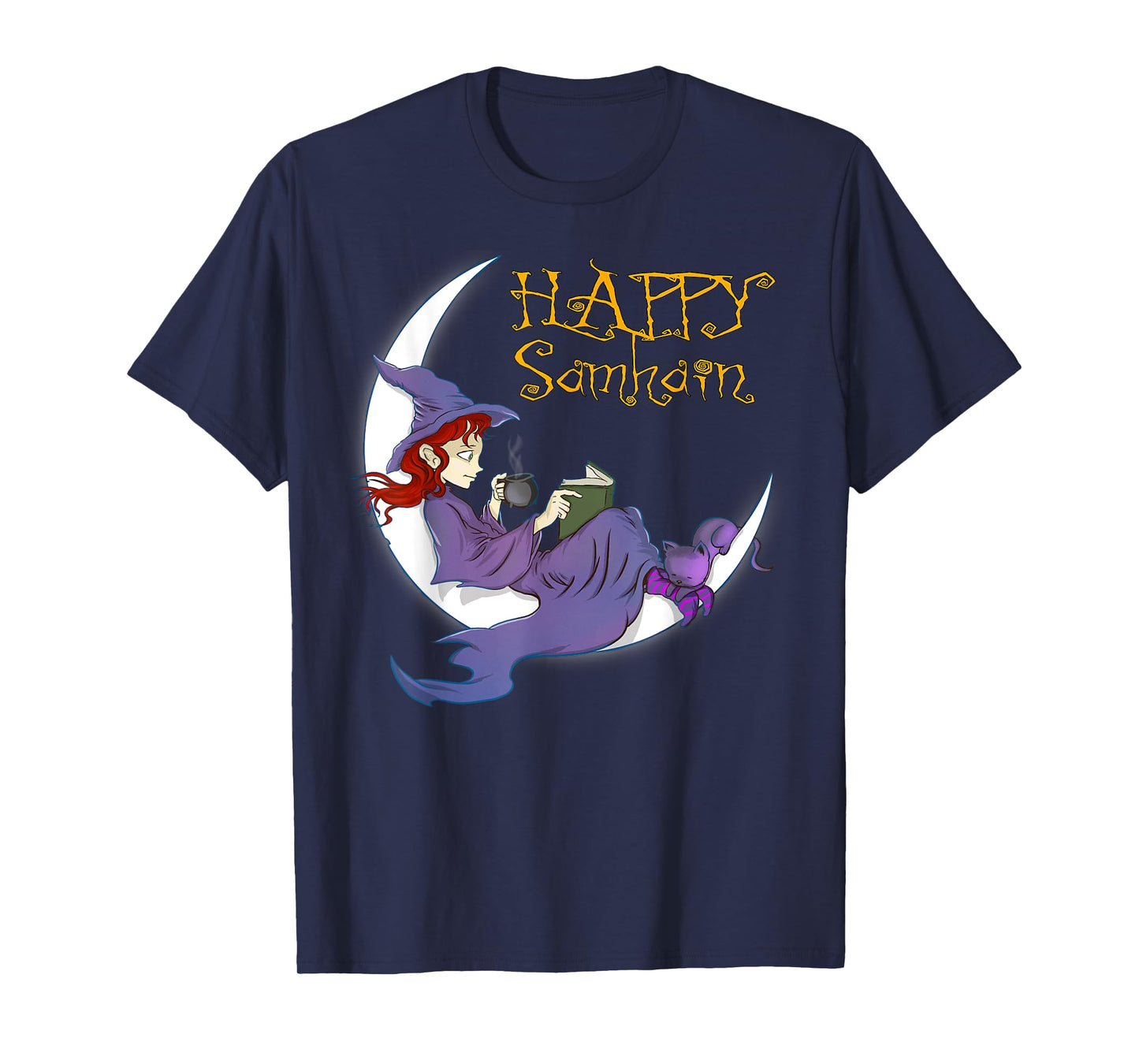 Halloween Samhain Witches, books, coffee and cats gift shirt