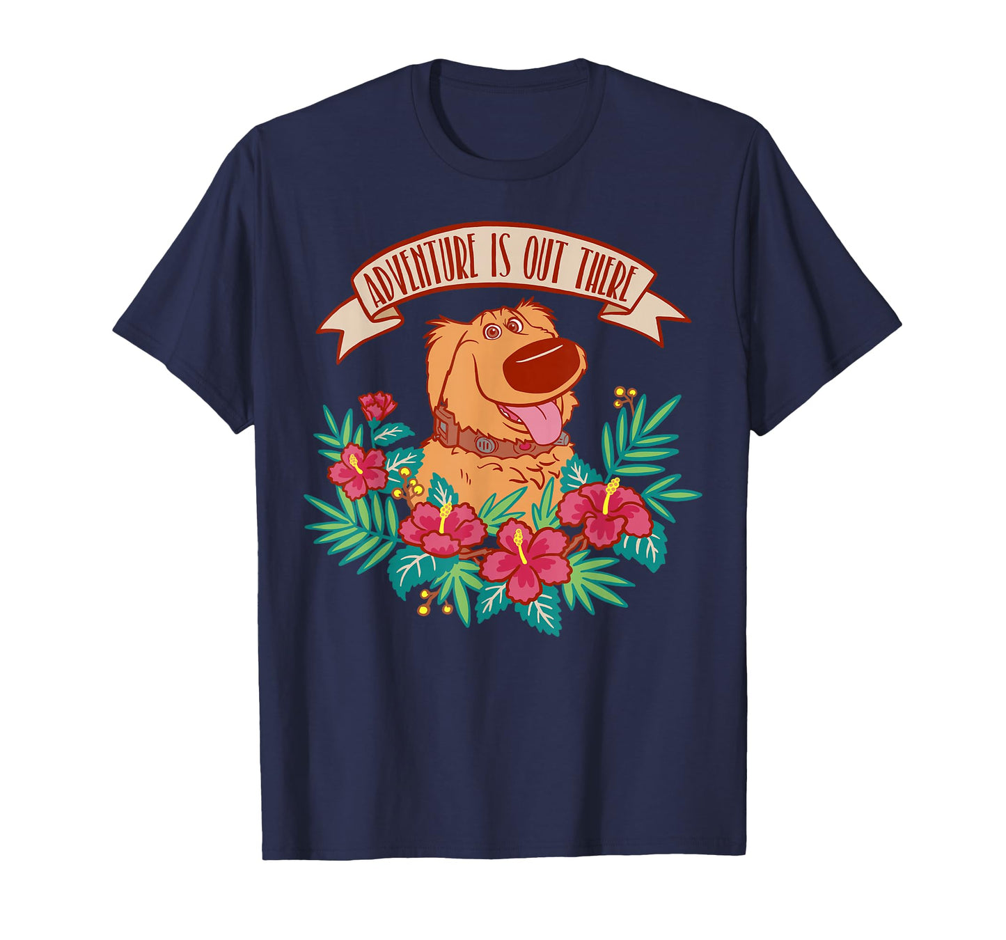 Disney Pixar Up Dug Adventure is Out There Floral T-Shirt Small