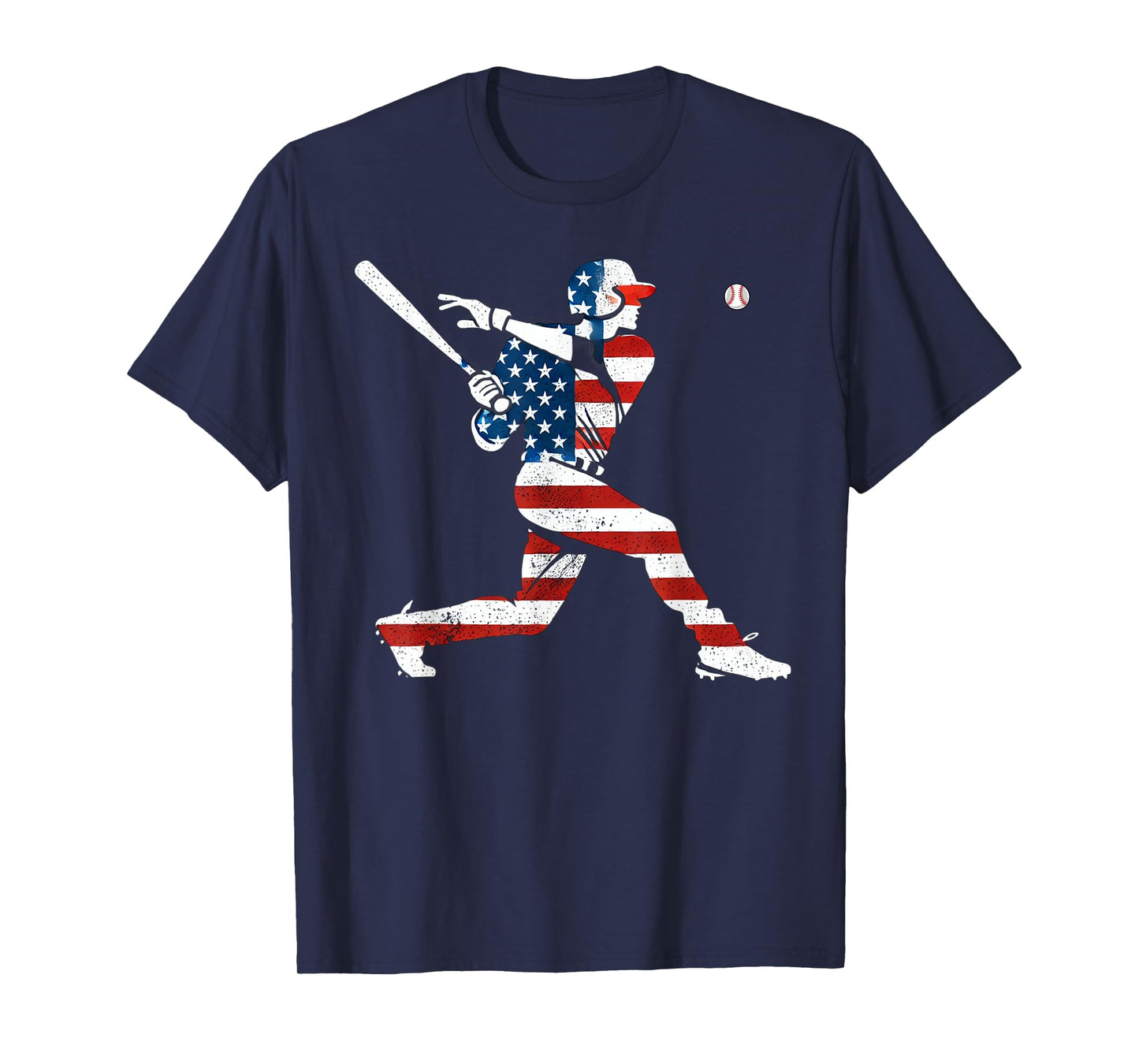 American Baseball Player Batter With United States Flag USA T-Shirt