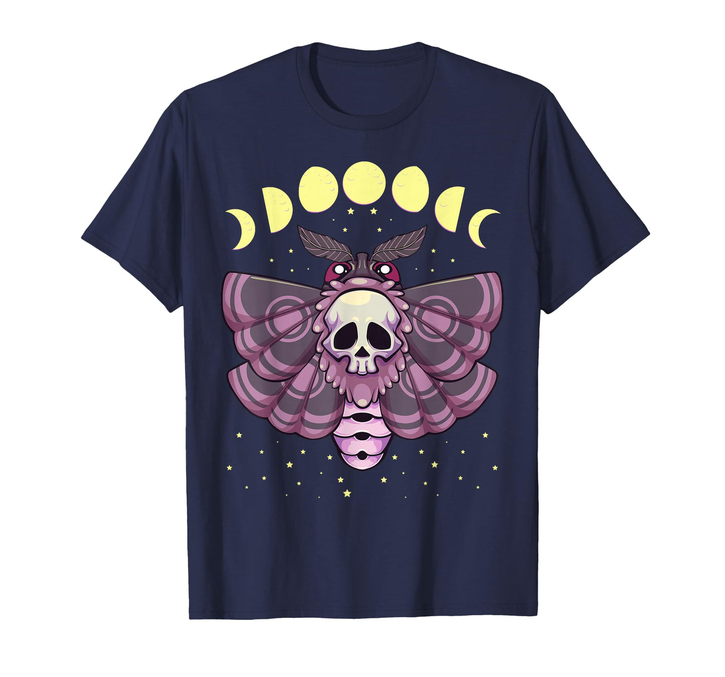 Pastel Goth Kawaii Anime Creepy Moth with Moon Phase T-Shirt