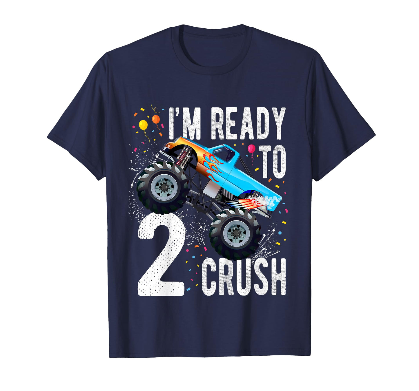 Kids 2nd Birthday Boy Monster Truck 2 Year Old Matching Family T-Shirt