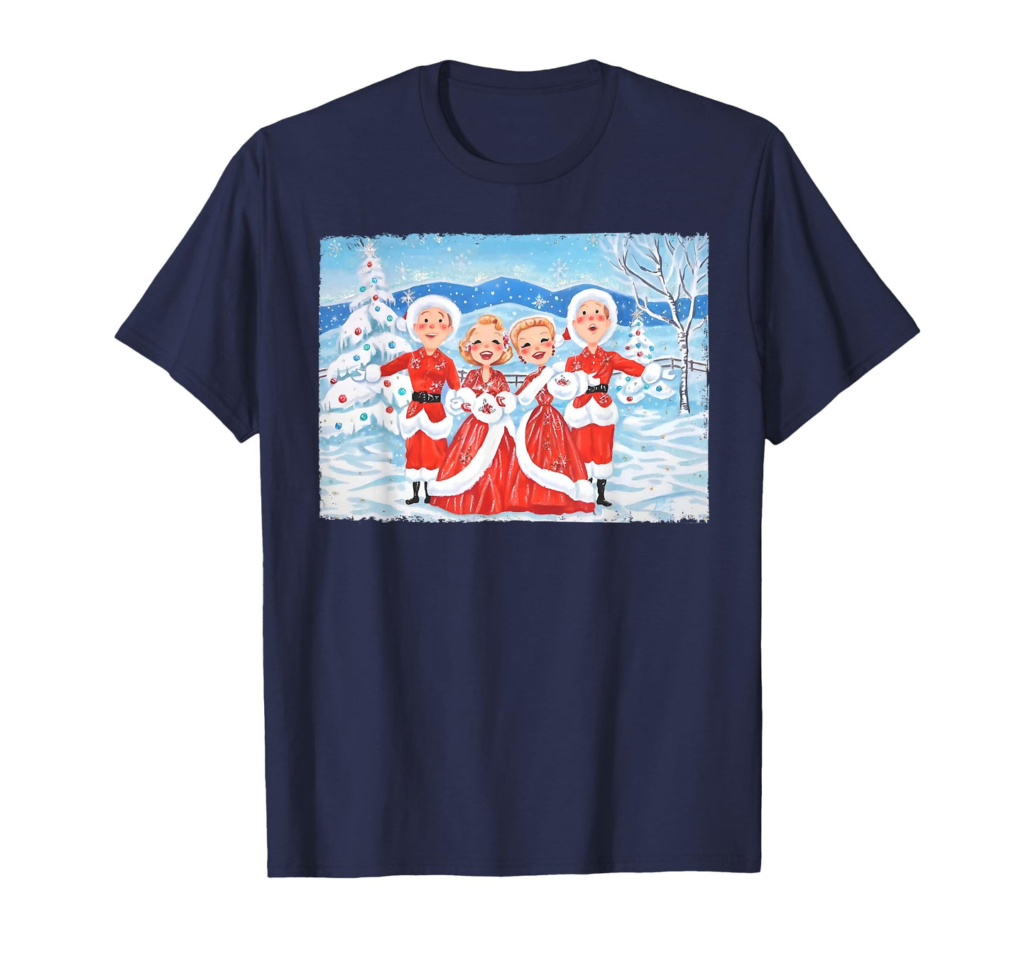 Sisters White Xmas Merry Christmas Xmas Snow Family Holiday T-Shirt