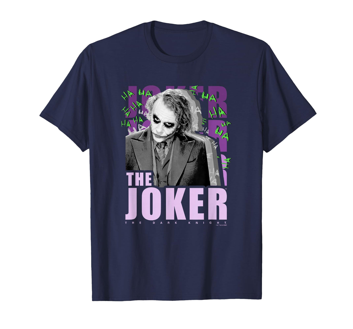 The Dark Knight The Joker Purple Ha Ha Distressed Poster T-Shirt