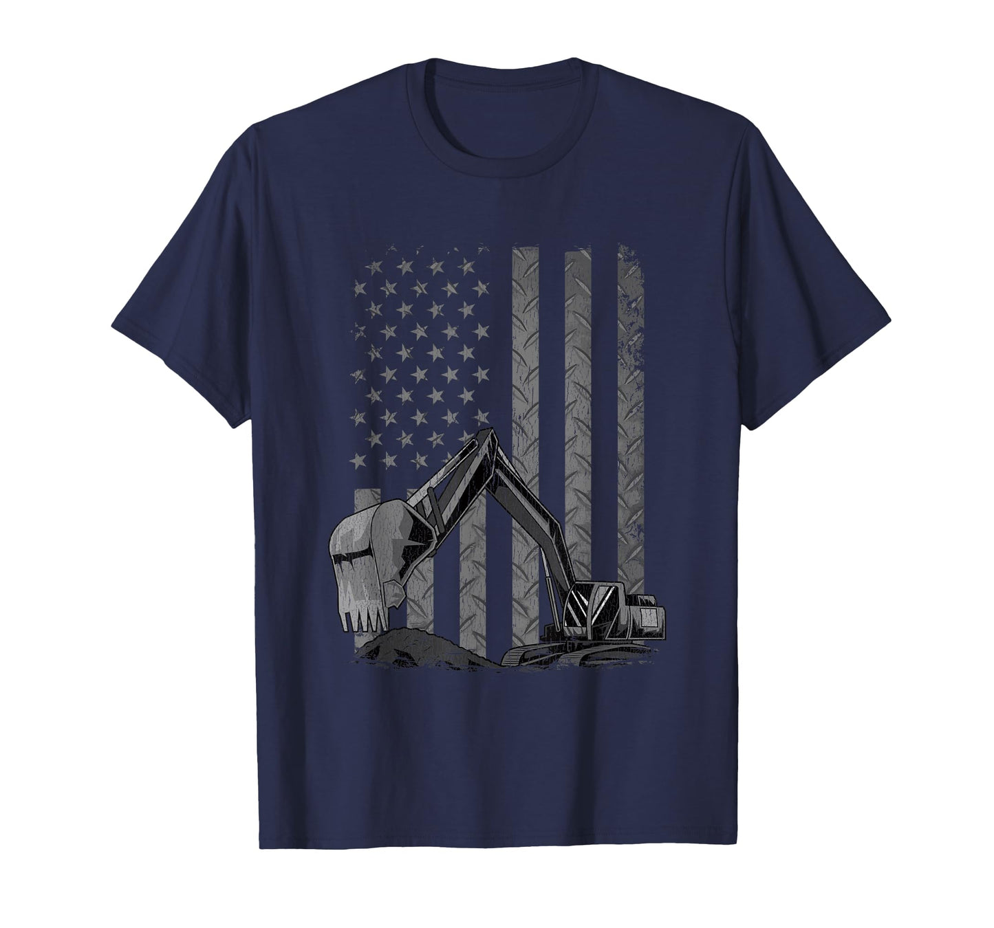 Patriotic Construction Worker Excavator Operator Digger Cool T-Shirt