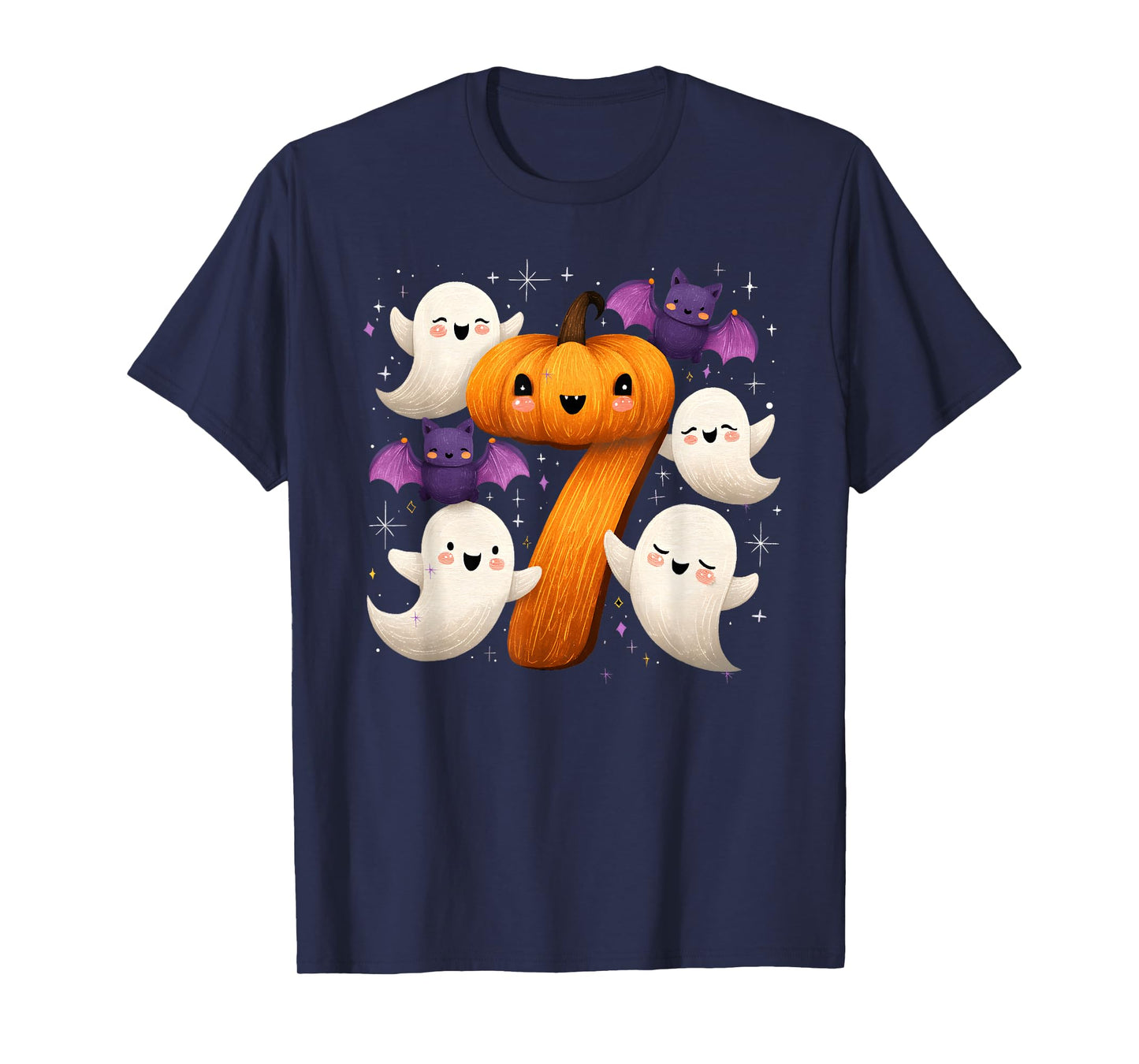 Six Seven Ghost Pumpkin Halloween Gen Z Alpha Meme Matching T-Shirt