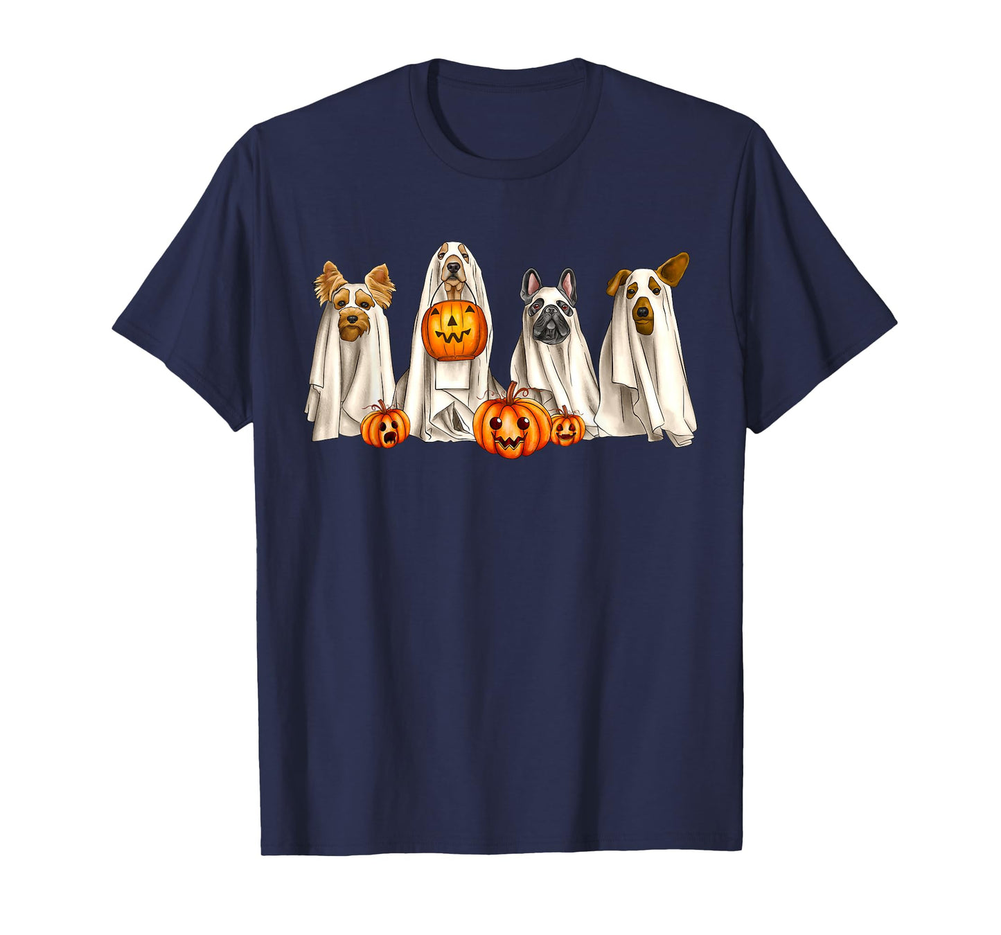 Ghost Dogs Spooky Season Dog Dressed As Ghost Halloween T-Shirt