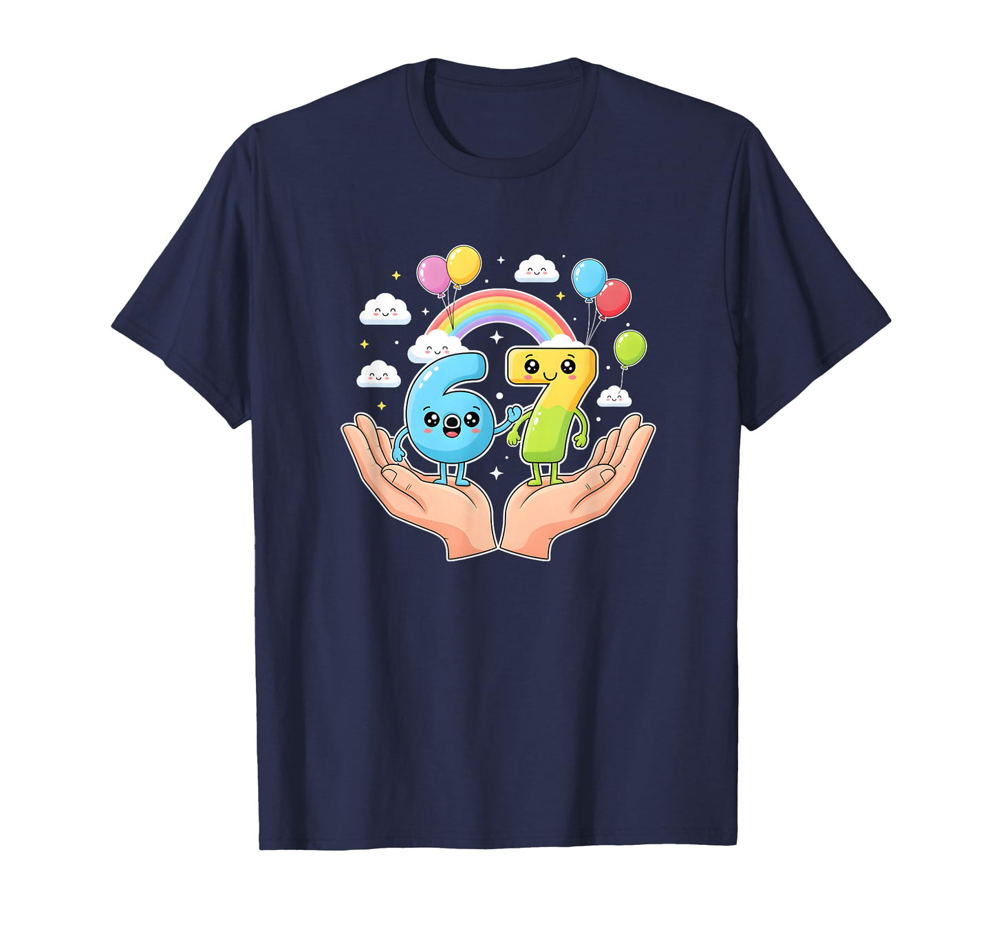 Funny Kawaii Six Seven 6 7 Meme Gen Z/Alpha Slang 6 7 Hands T-Shirt