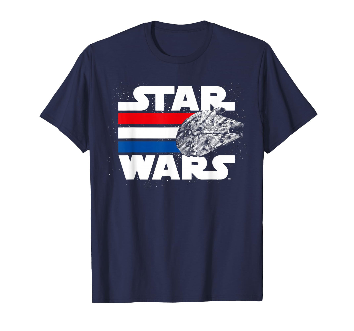 Star Wars Falcon Stripes Red White & Blue July 4th T-Shirt T-Shirt