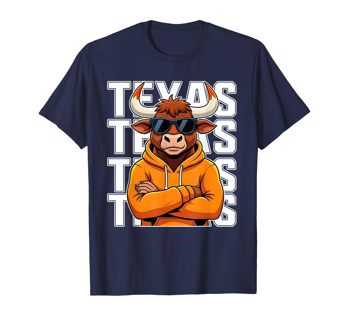 Texas Bull Hoodie Cartoon Graphic for Men Women Kids T-Shirt
