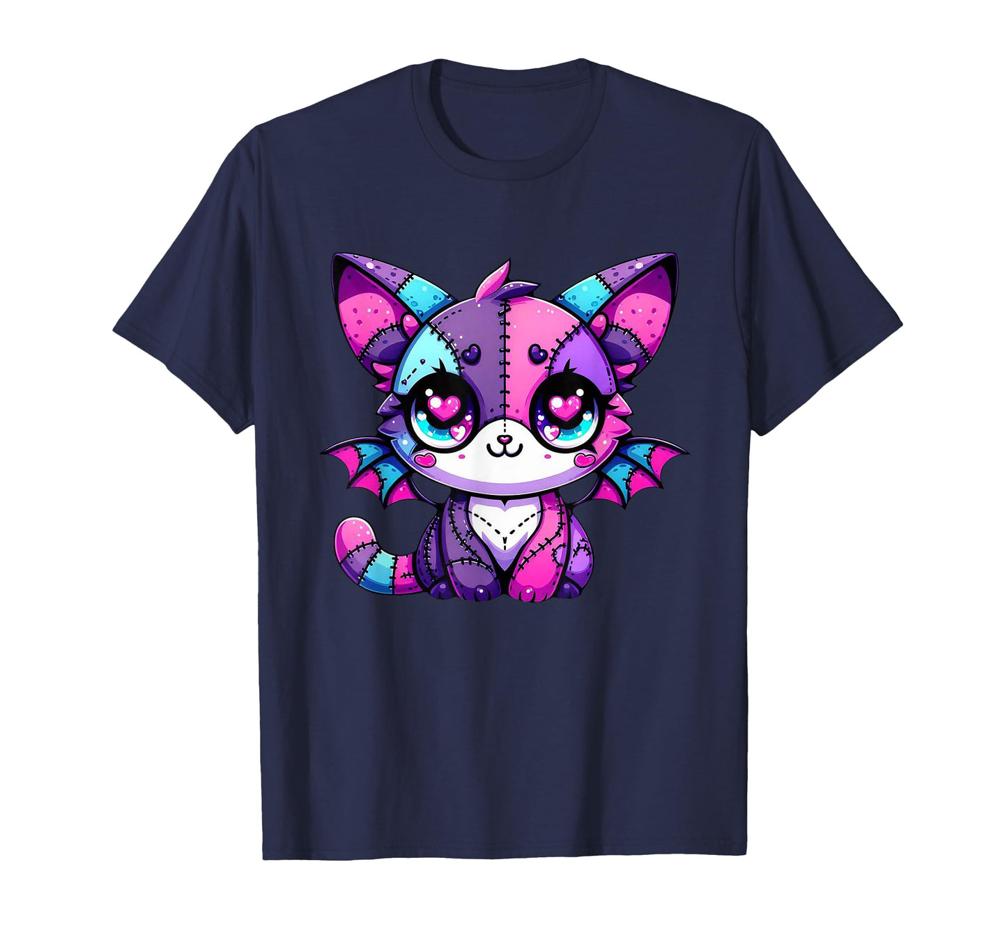 Kawaii Pastel Goth Cat Witchy Anime Japanese Creepy Anime T-Shirt