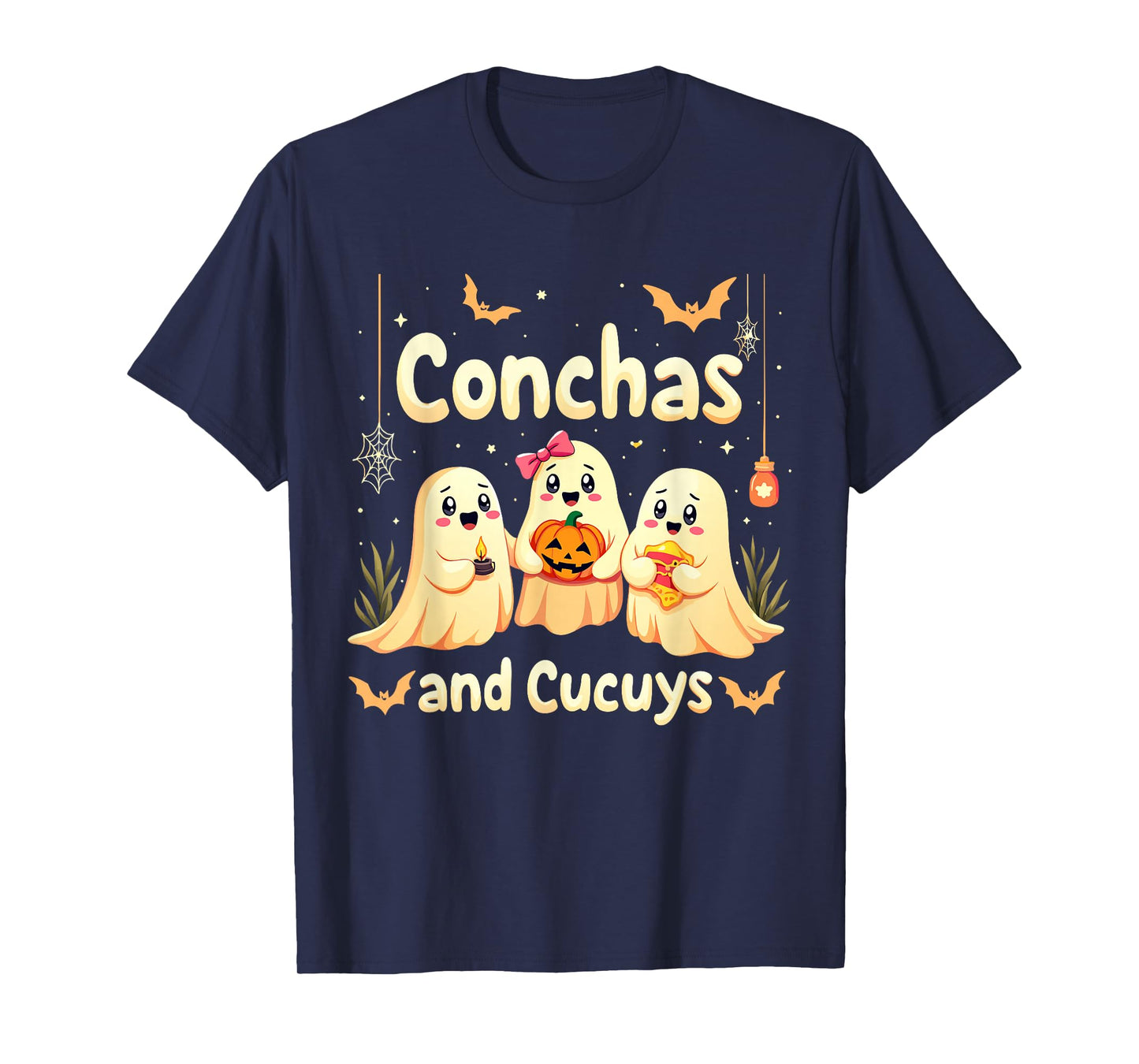 Conchas and Cucuys Ghost Spooky Pan Dulce Mexican Halloween T-Shirt