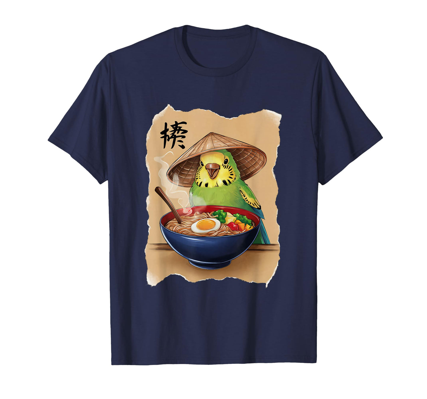 Budgie Men Woman Kawaii Eating Ramen Japanese Budgie T-Shirt