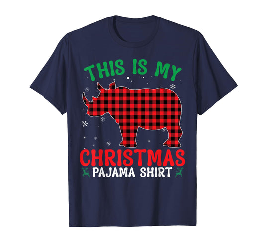 Funny Rhino Christmas PJ Pajama Men Women PJ for Family T-Shirt