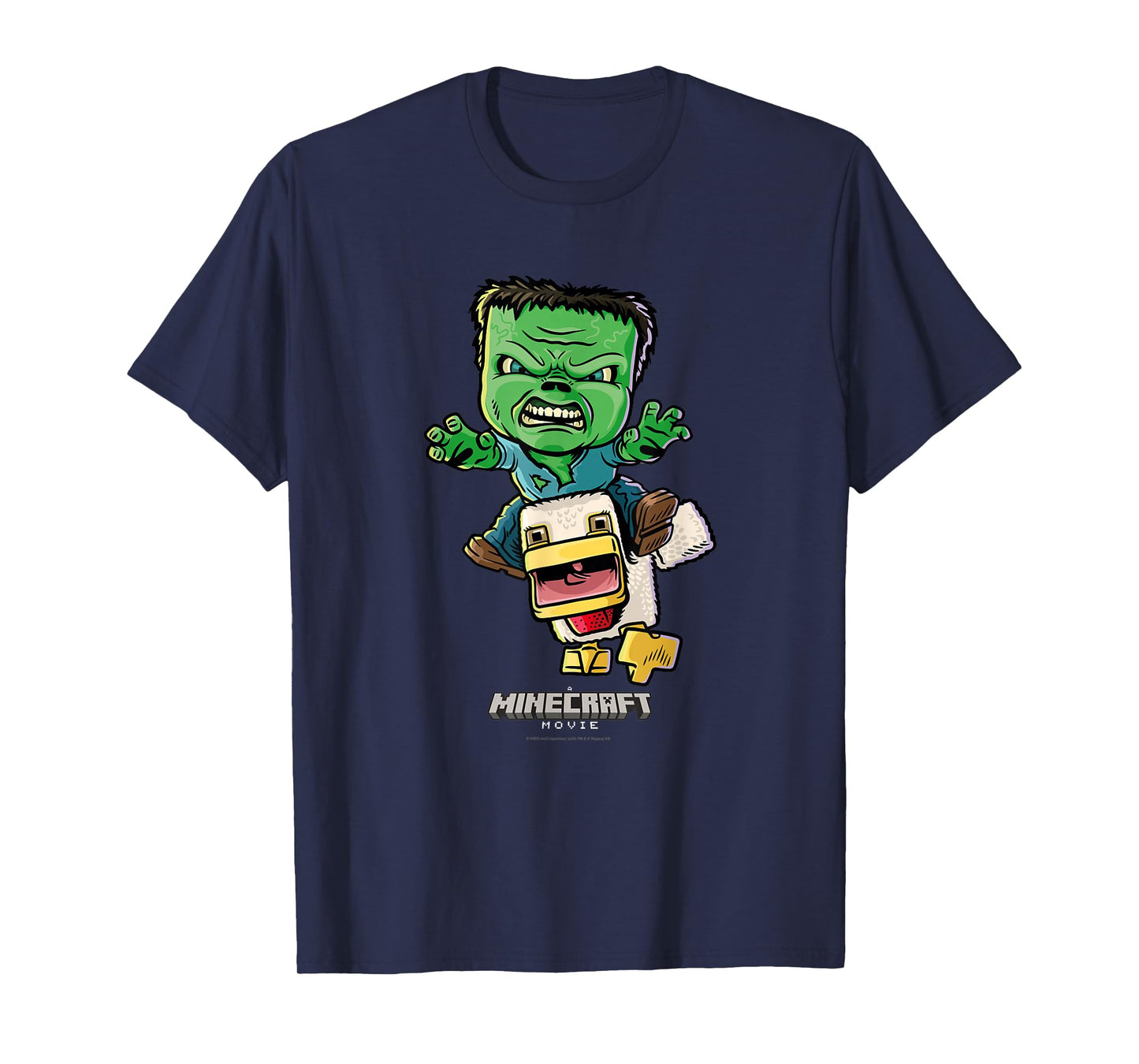 A Minecraft Movie Chicken Jockey Baby Zombie Animated T-Shirt