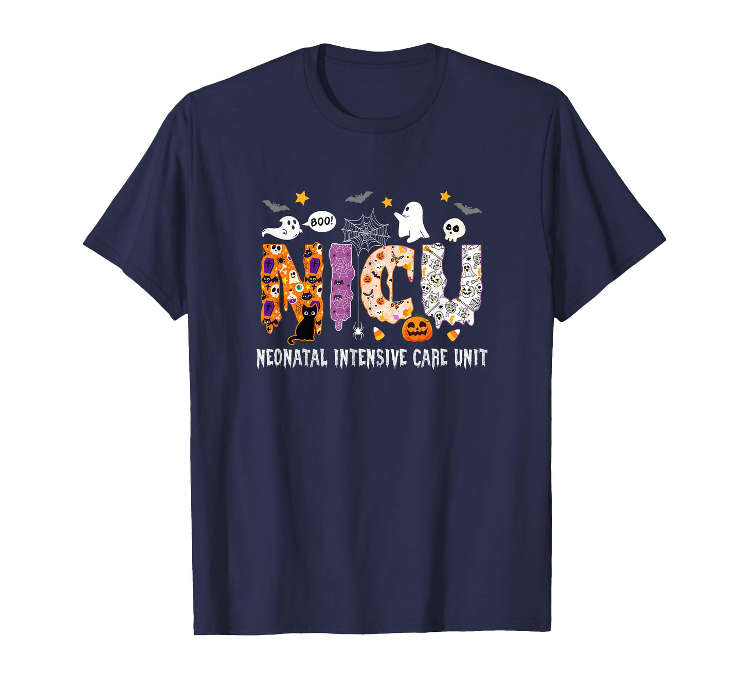 Nicu Nurse Halloween Spooky Ghose Neonatal Intensive Care T-Shirt