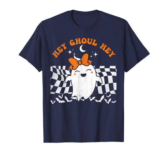 Hey Ghoul Hey Ghost Halloween Funny Pun Spooky Vintage T-Shirt