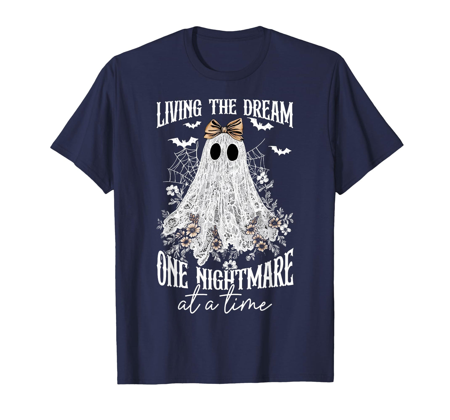 Living The Dream One Nightmare at A Time Lace Ghost Bow T-Shirt