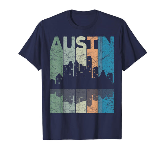 Austin Vintage Austin Texas Retro Austin Skyline T-Shirt