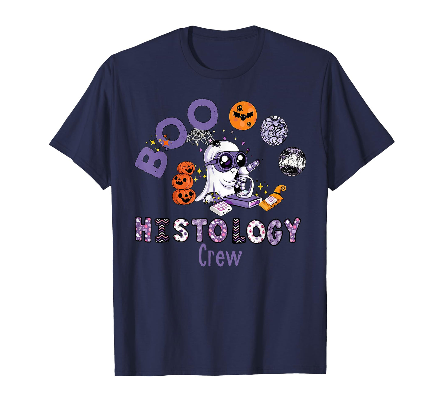 Boo Ghost Histology Crew Halloween Spooky Pathologist T-Shirt