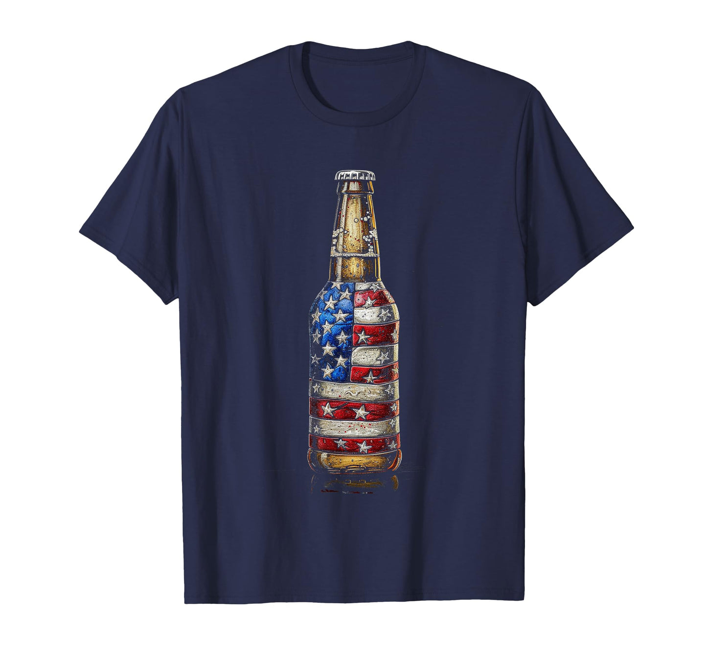 American Flag Beer Bottle T-Shirt