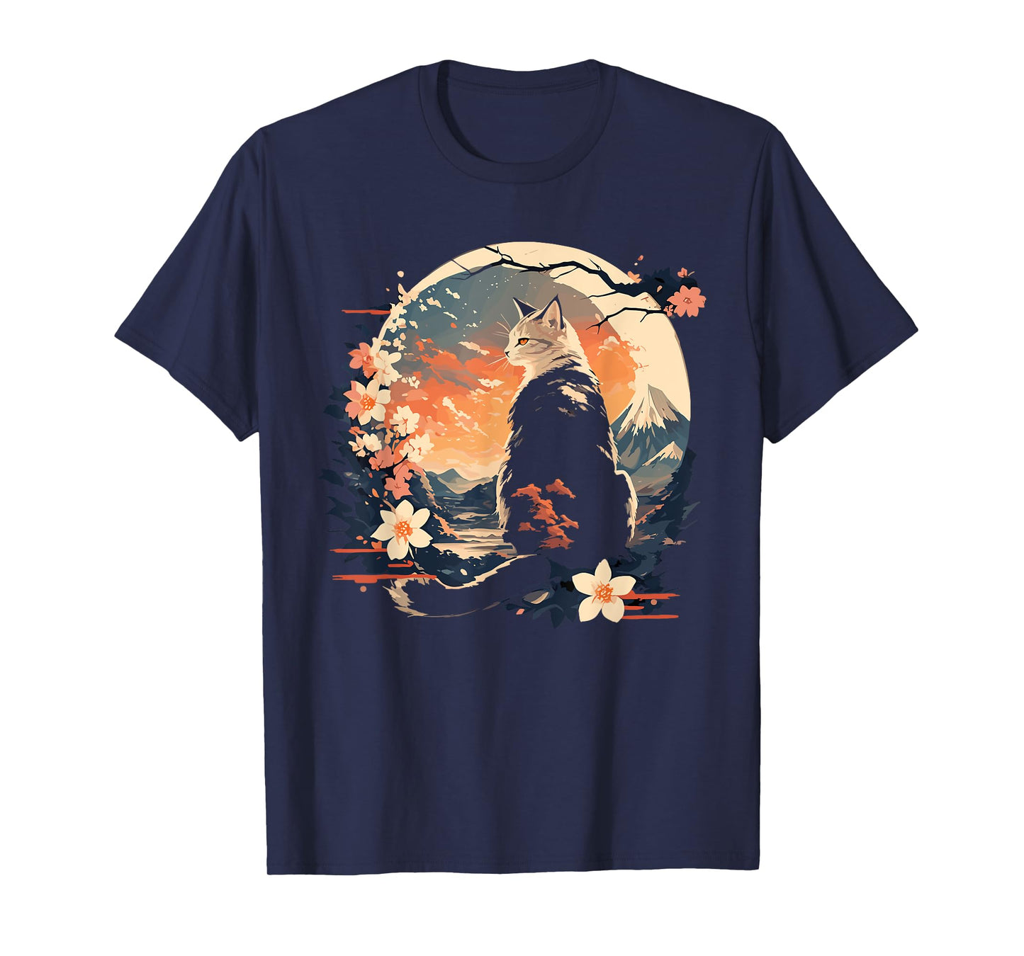 Kawaii Cat Anime Japanese Retro Men Women Kids Funny Cat T-Shirt