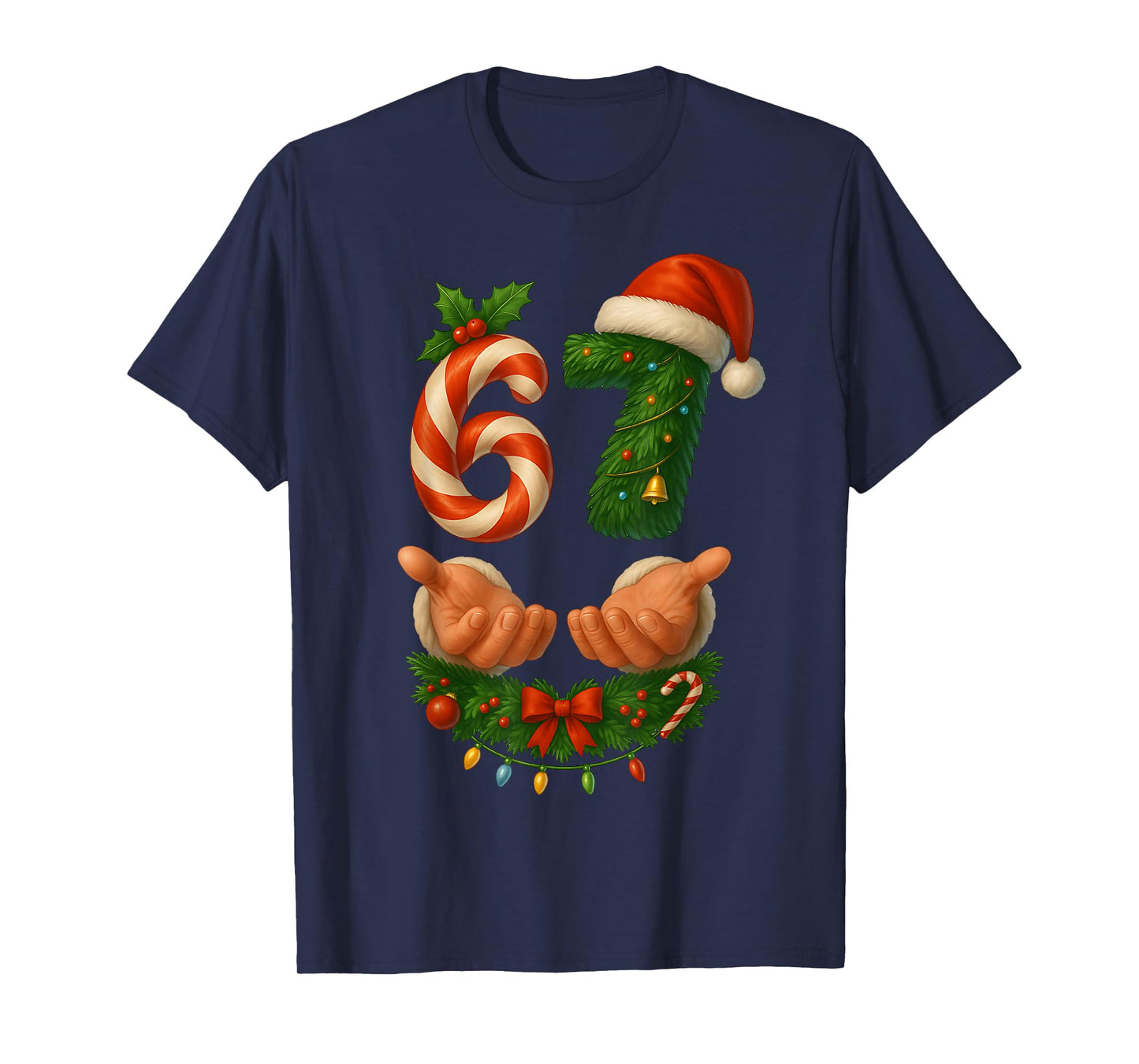 67 Christmas Funny 6 7 Meme Holiday Gen Alpha Slang Pajamas T-Shirt