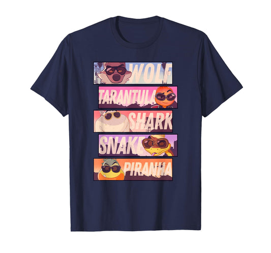 The Bad Guys Sunglasses Character Stacked Panels T-Shirt