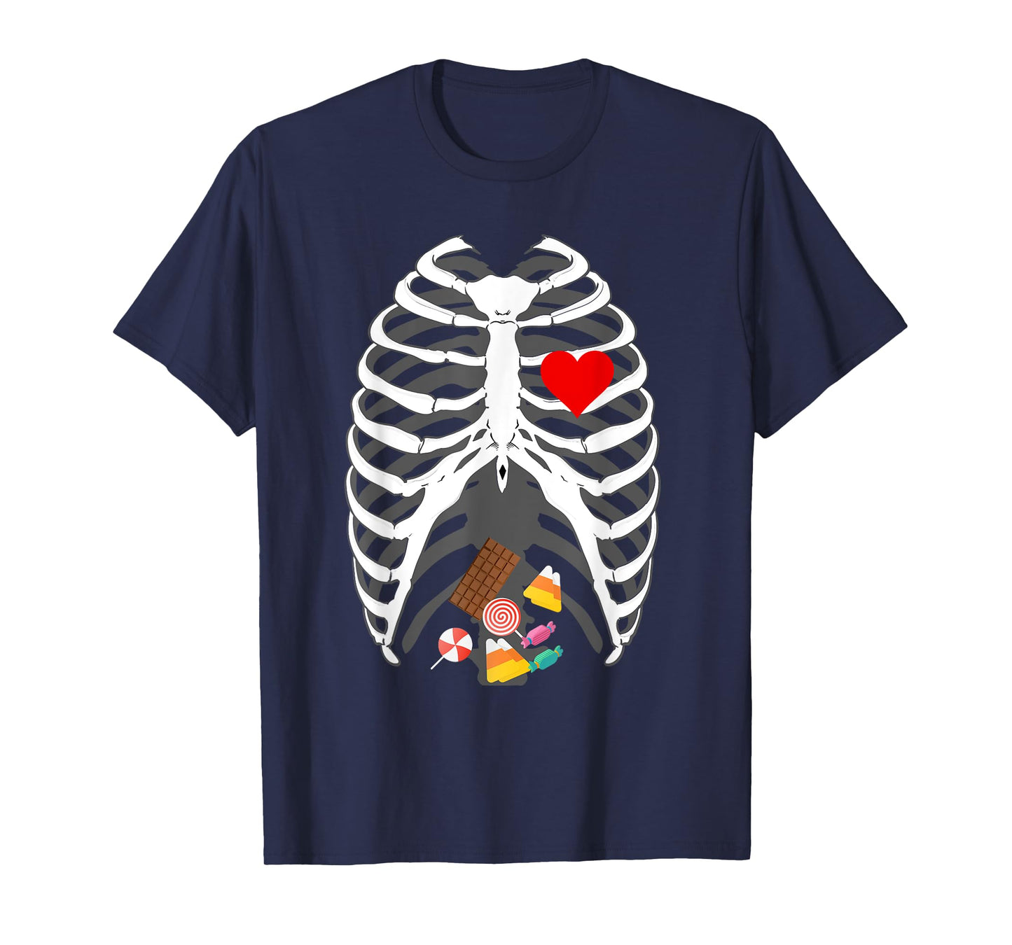 Halloween skeleton X-Ray Candy Belly funny Halloween costume T-Shirt