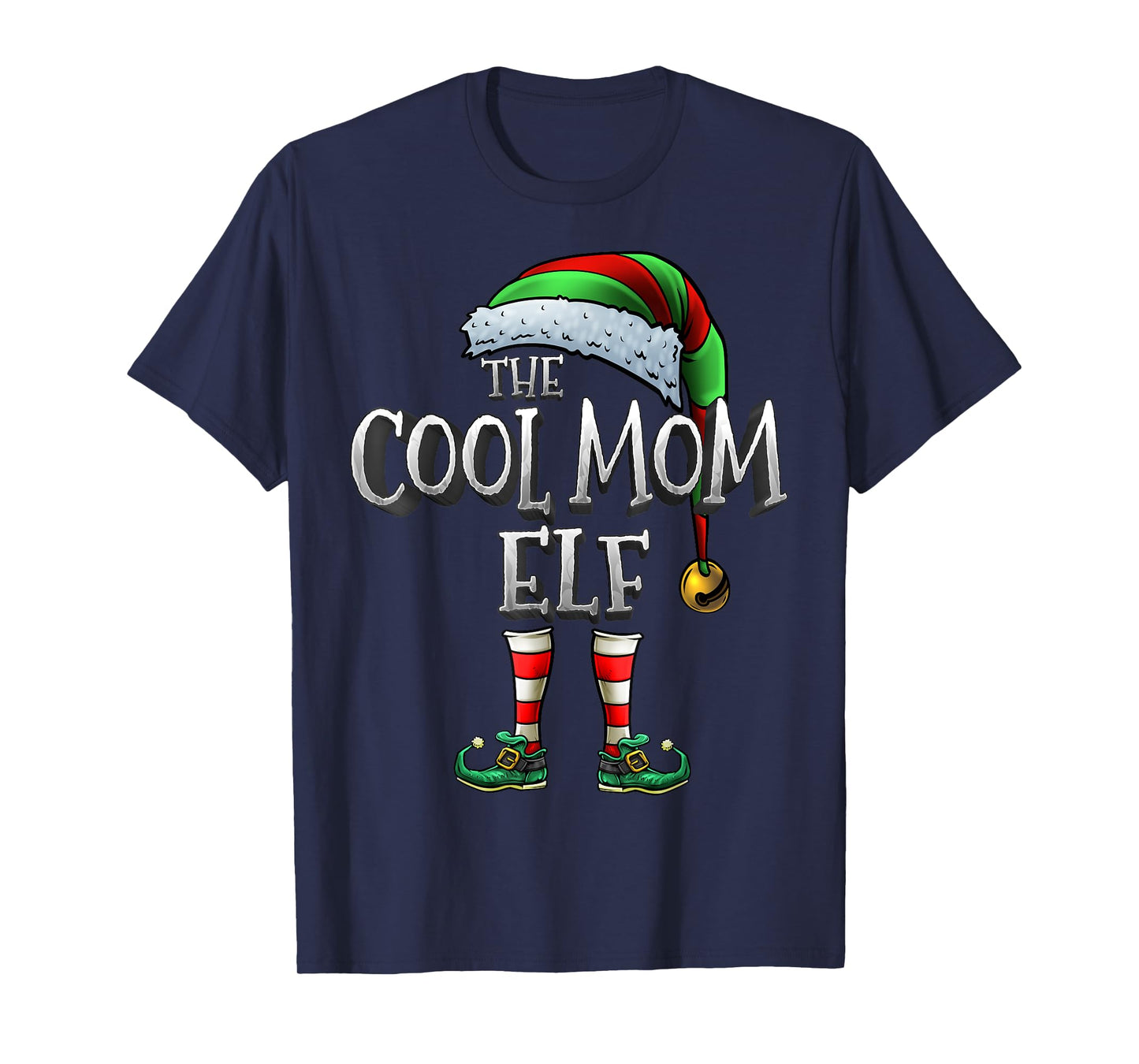 The Cool Mom Elf Shirt Matching Family Christmas Elf Mommy T-Shirt
