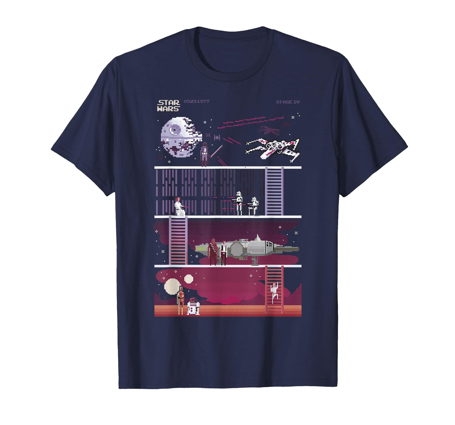 Star Wars Retro Video Game Theme T-Shirt