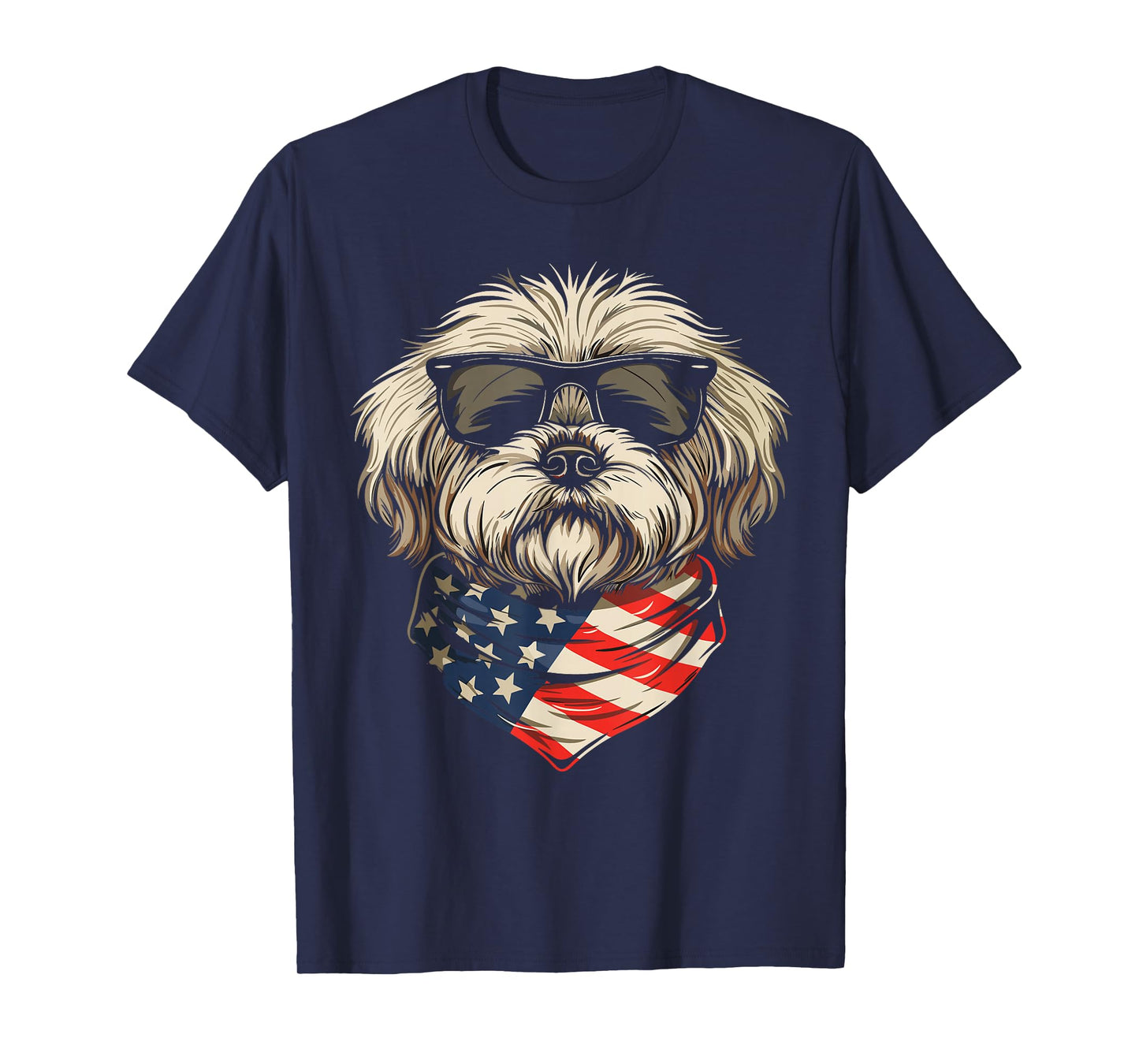 Patriotic American Shih Tzu USA Flag Dog 4th Of July T-Shirt