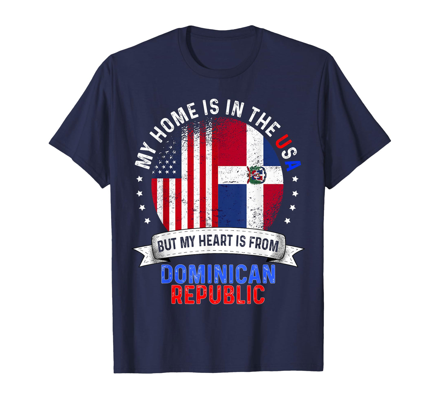American Patriot Heart is from Dominican Republic Flag T-Shirt