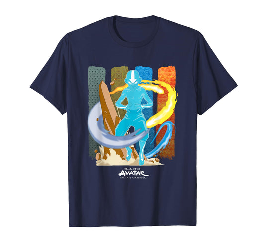 Avatar: The Last Airbender Aang Avatar Nations Unite Panels T-Shirt