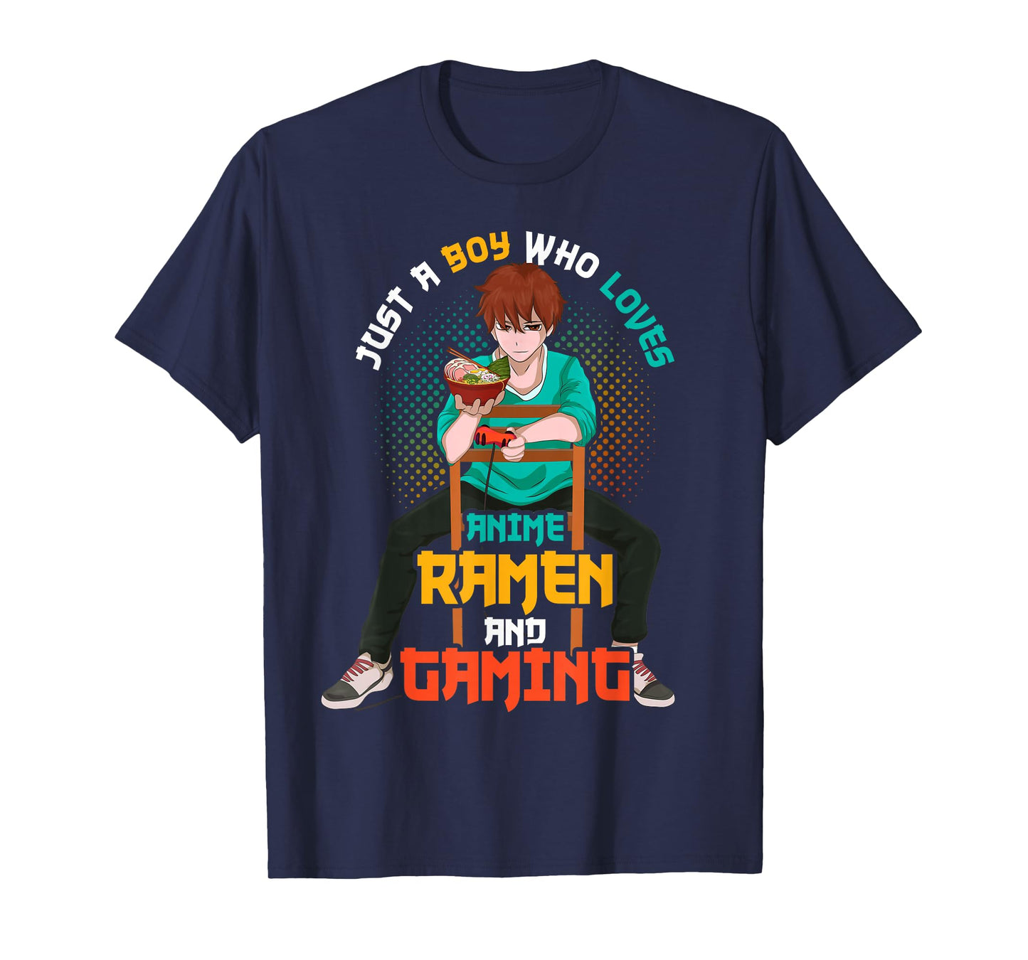 Gamer Ramen Noodles Gaming Japanese Manga Boys Anime T-Shirt