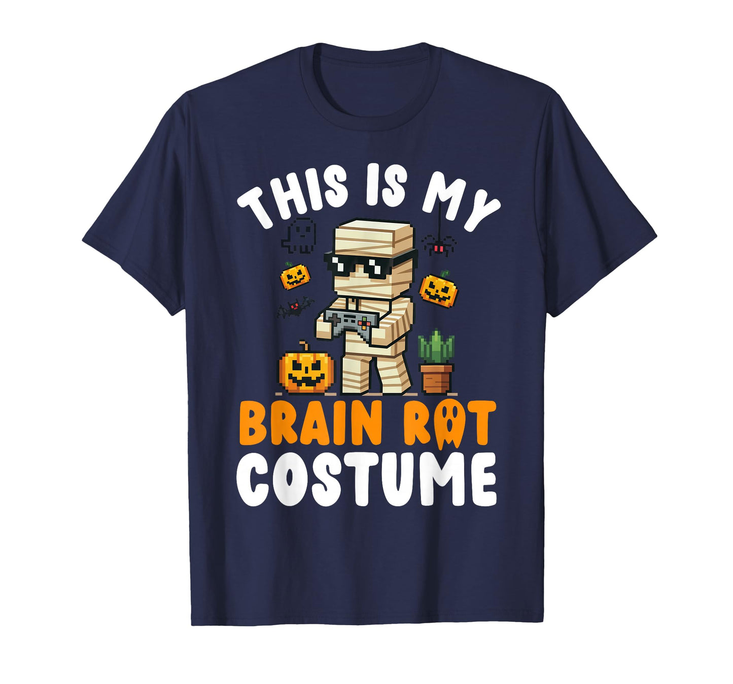 Brain Rot Halloween Costumes Kids Teen Boys Brainrot Gamer T-Shirt