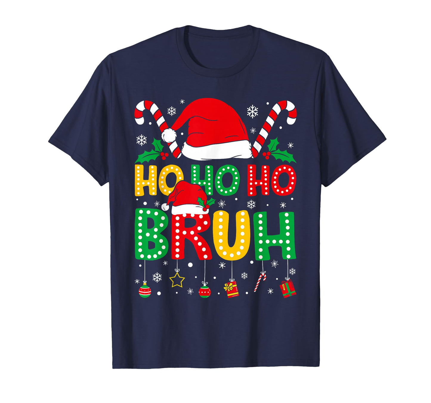 Ho Ho Ho Bruh Funny Christmas Teens Boys Kids Xmas Pajamas T-Shirt