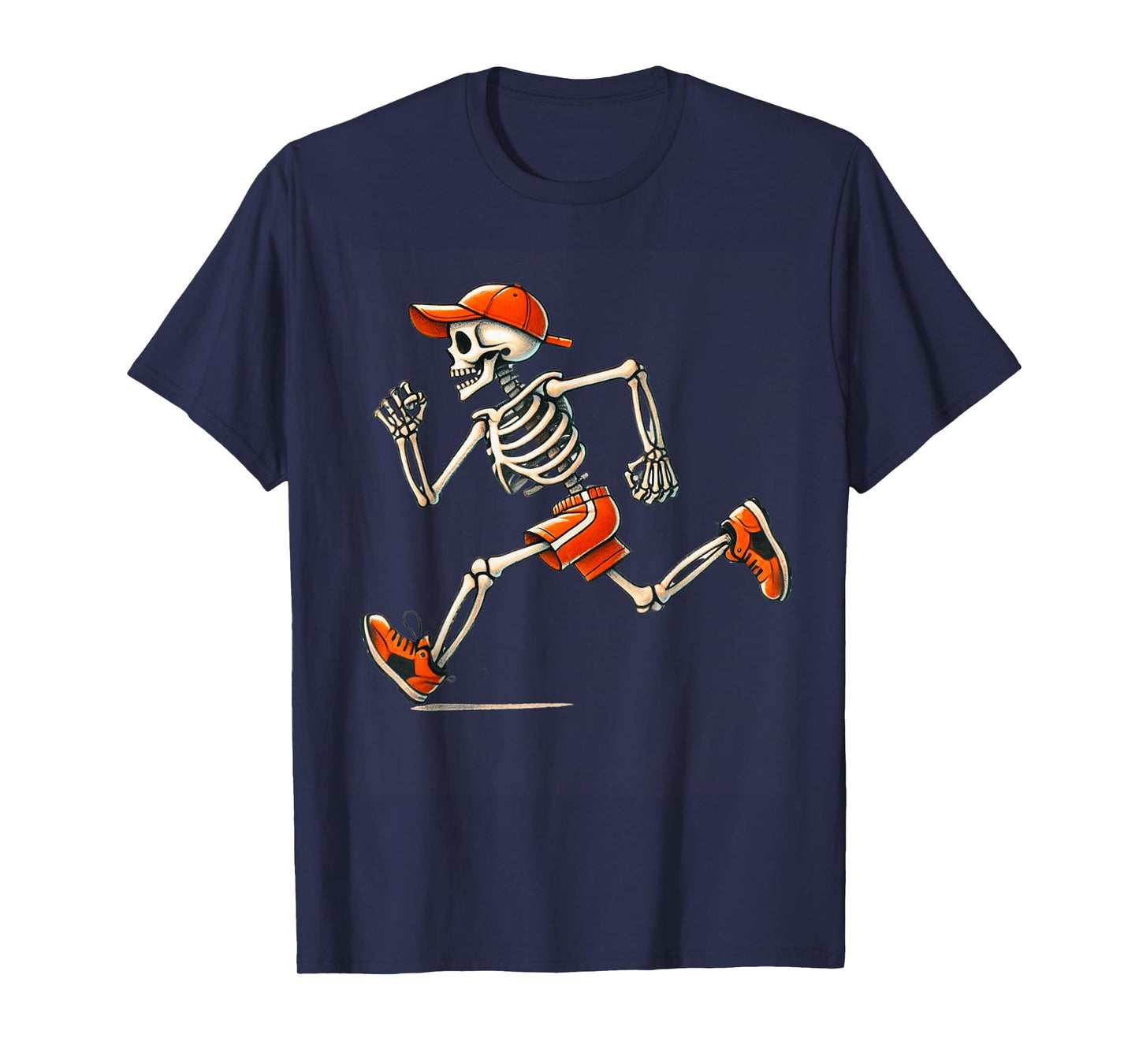 Skeleton Running Halloween Costume Runner Men Boys Kids T-Shirt