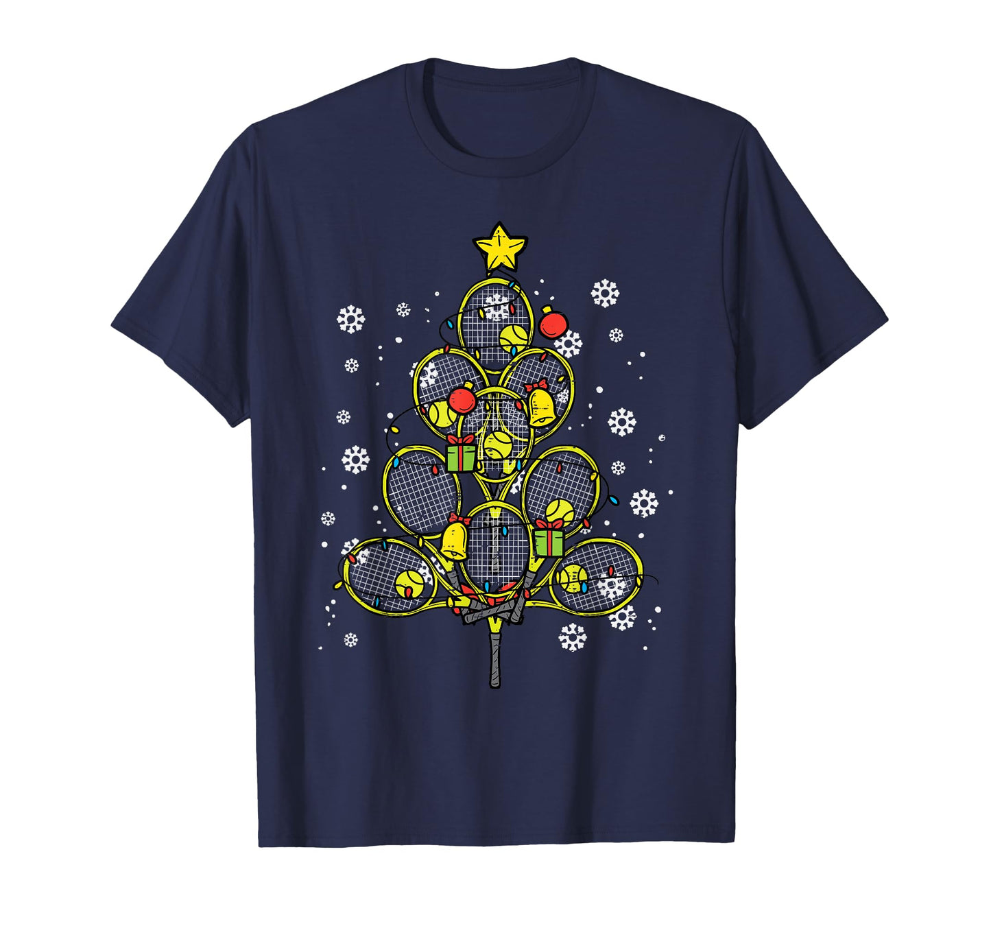 Tennis Christmas Tree Xmas Player Boys Girls Men Women Kids T-Shirt