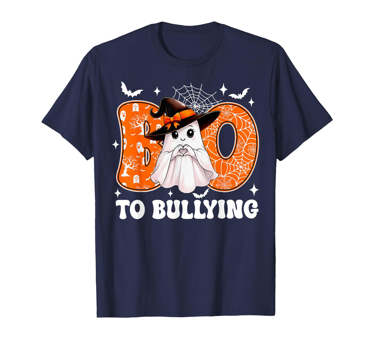 Boo to Bullying Cute Ghost Halloween Unity Day Anti Bullying T-Shirt