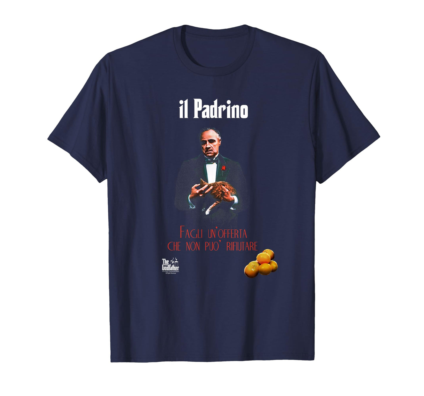 Ripple Junction The Godfather Italian Poster T-Shirt - Men's Black Classic Fit Short Sleeve Novelty T-Shirt - Size S