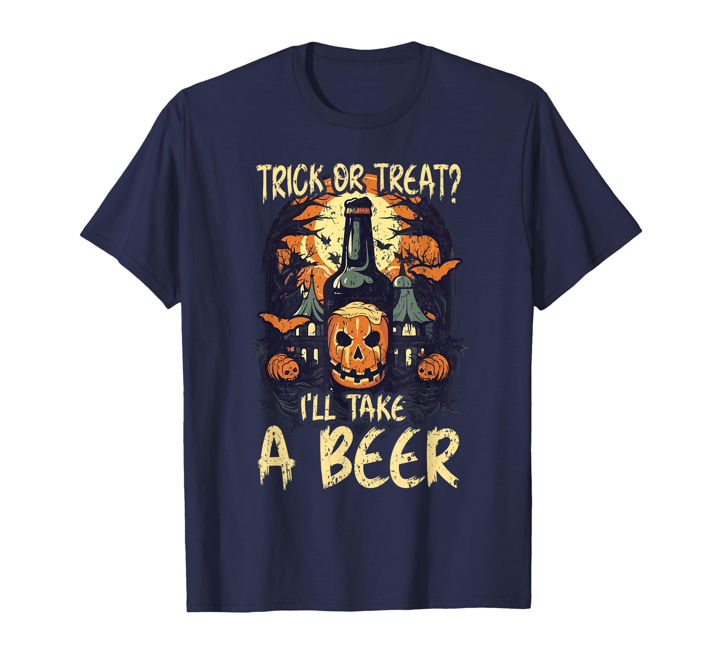 Halloween Beer Drinker Trick Or Treat Spooky Alcoholic T-Shirt