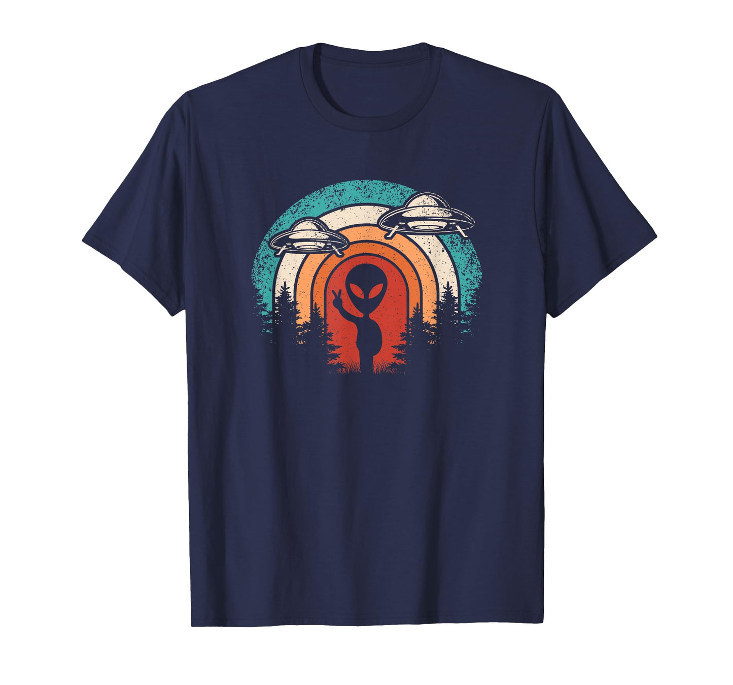 Funny Retro Alien UFO Space Extraterrestrial Men Women T-Shirt