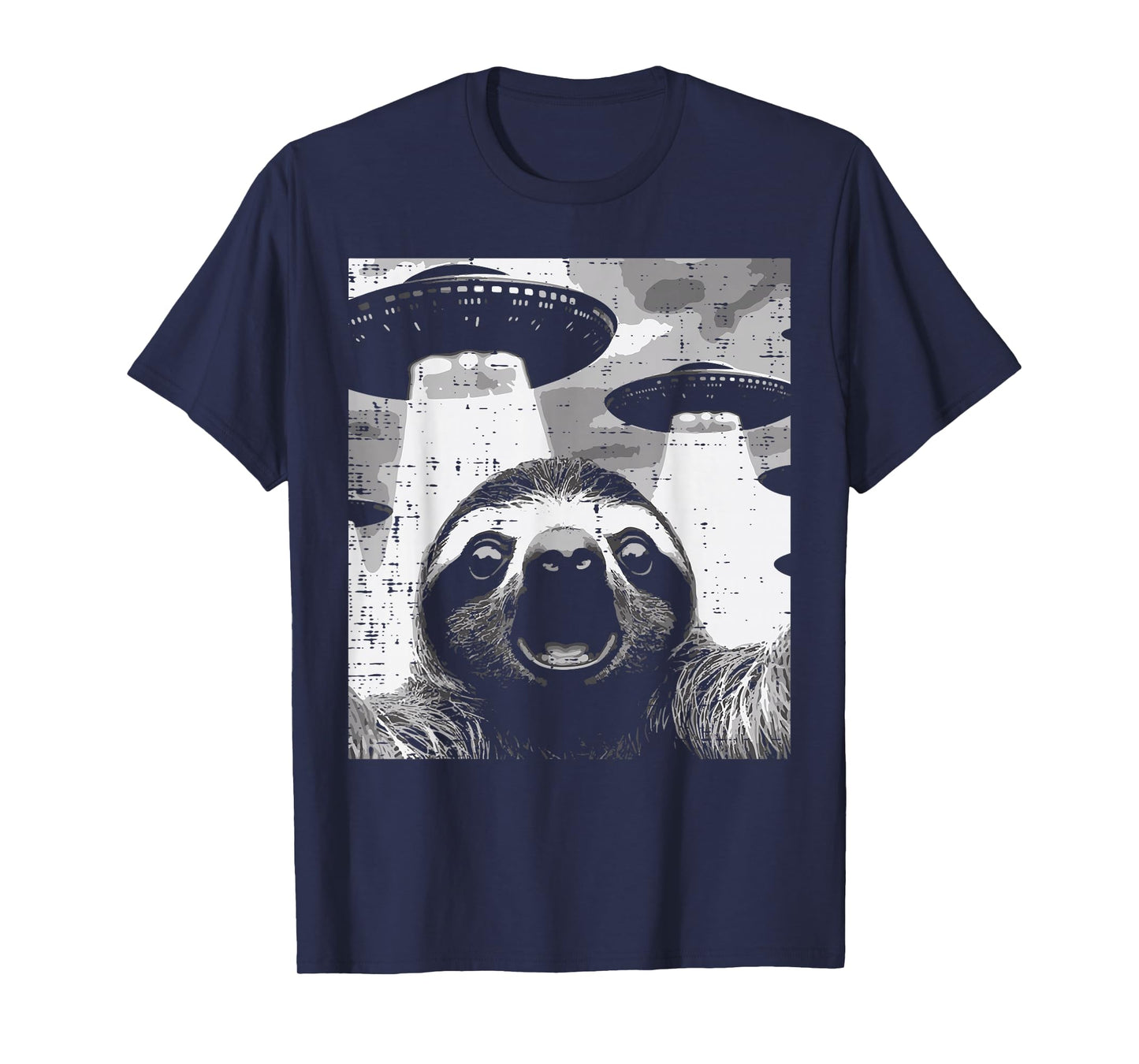 Sloth Selfie UFO Alien Funny Meme Men Women Boys Girls Kids T-Shirt